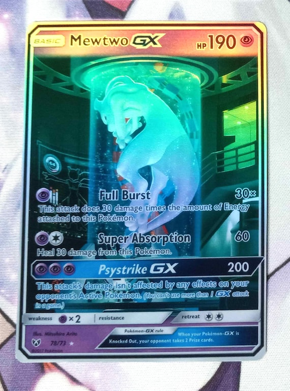 Mewtwo GX Alt Art 78/73 Secret Shining Proxy Pokemon TCG - Etsy