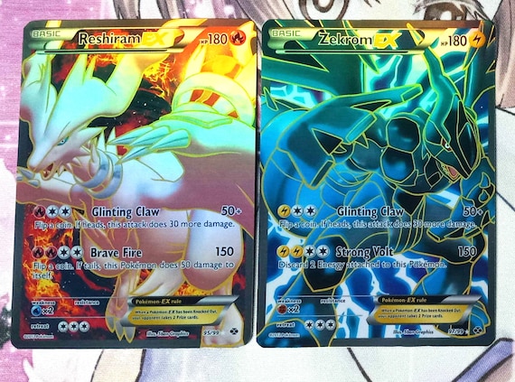 Reshiram Zekrom EX Full Art 95/99 97/99 - Next Destinies Proxy