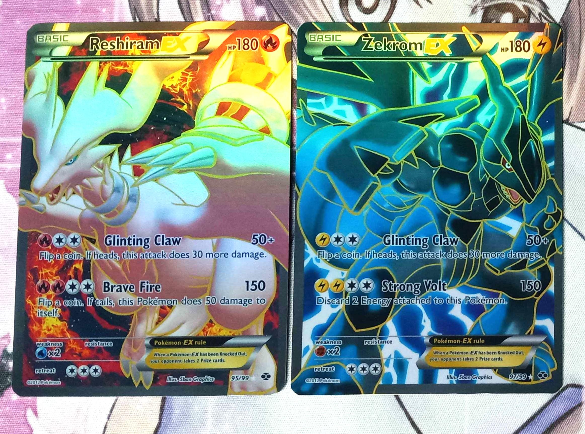 Reshiram Zekrom EX Full Art 95/99 97/99 - Next Destinies