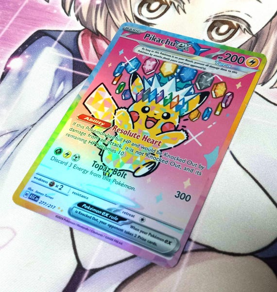 Pikachu Ex - 277/217 Proxy Pokemon TCG MEGA Dream Ex - Etsy