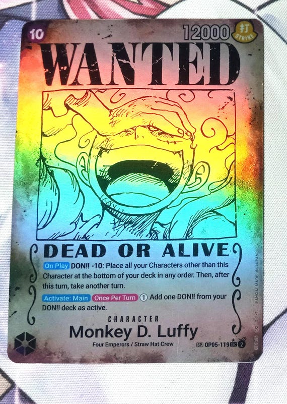 WANTED Monkey D Luffy Gear 5 OP05-119 Alt Art One Piece - Etsy WANTED Monkey D Luffy Gear 5 OP05-119 Alt Art One Piece - Etsy