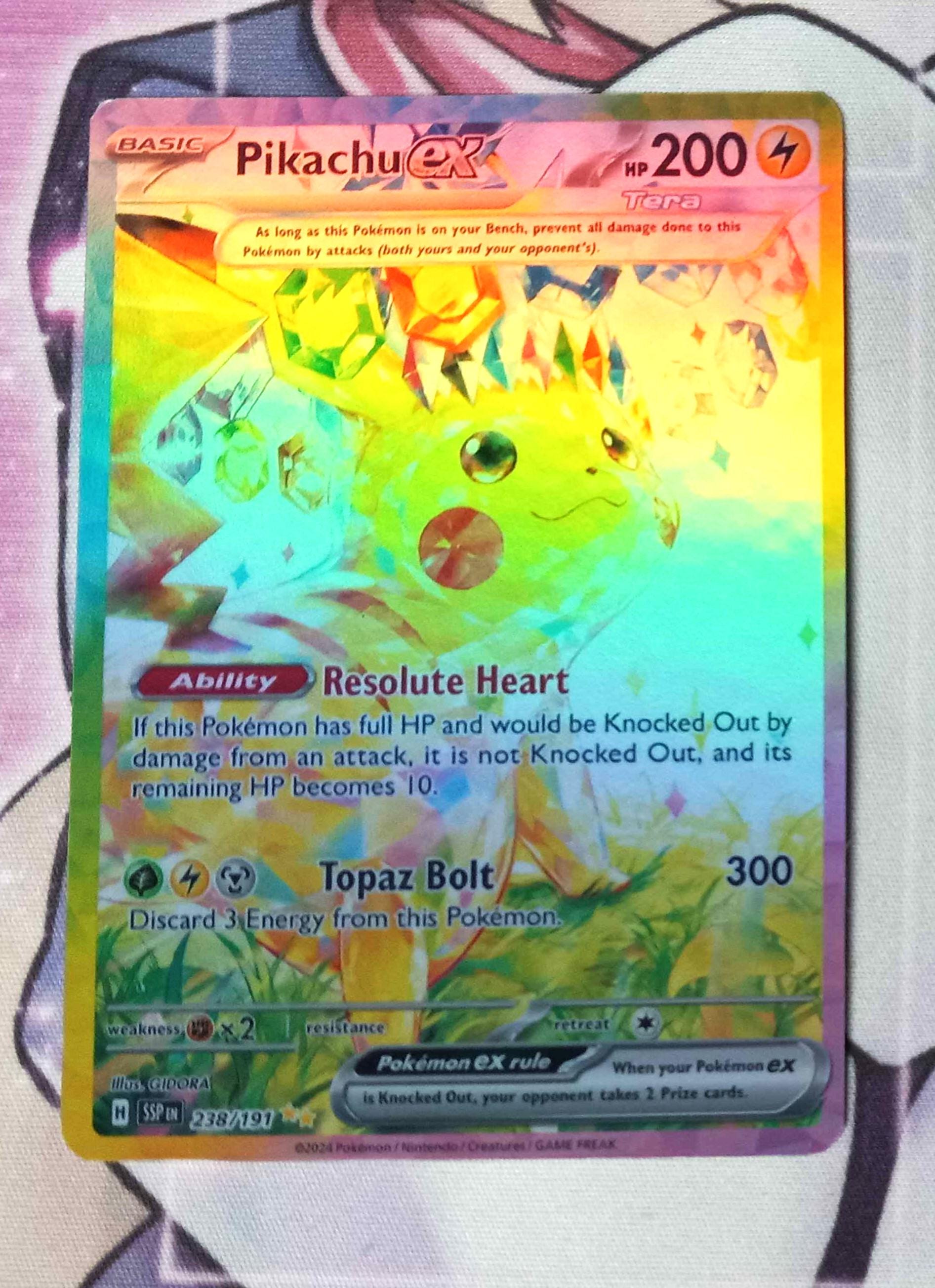 Pikachu EX Tera Alt Art 238/191 Surging Sparks Proxy Pokemon