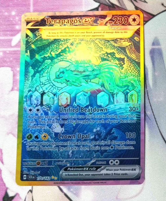 Terapagos EX Tera Alt Art 170/142 Stellar Crown Proxy Pokemon TCG