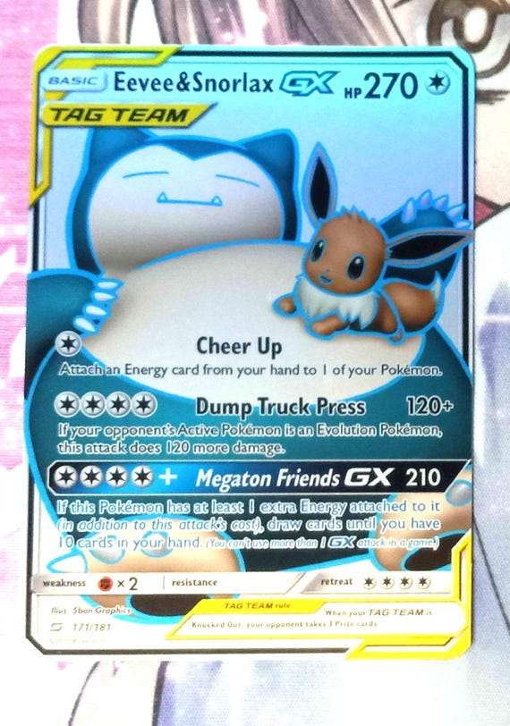 Eevee & Snorlax GX 171/181 (full Art) - SM - Team up (SM9) Proxy