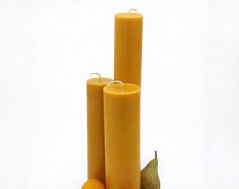 Candele XXL in pura cera d'api – 50 cm e 33 cm – fino a 2 kg – 100% pura cera d'api – autentico lavoro manuale dell'apicoltore