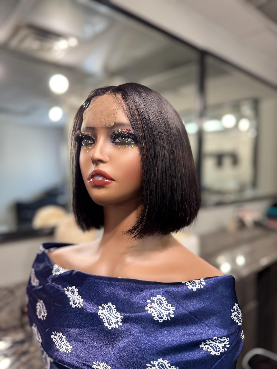 8 Inch Super Double Drawn Human Hair Wig | 2x6 Lace Closure | Full Ends ...