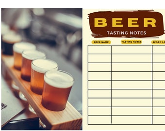 Beer Tasting Score druckbare Tabelle, Bier Notizen, Bier Scorecard. Beer Tasting Party, Bier-Enthusiasten und Verkostungen