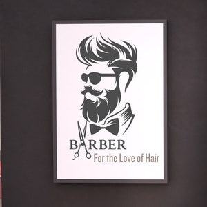 Barbershop Decor Face Digital Print,Barbershop wall Decor poster, Barber shop Salon wall Printable, Hairdresser wall Art