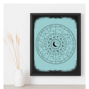 Astrologia, grafico zodiacale, segno zodiacale stampabile da parete, lettura del tema natale astrologico, grafico del destino cosmico, mappa personalizzata dei segni zodiacali