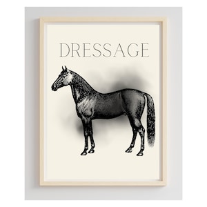 Black & White Horse Dressage Digital Print, Equestrian Wall Art Printable, Minimalist Horse Print, Printable Decor, instant Download