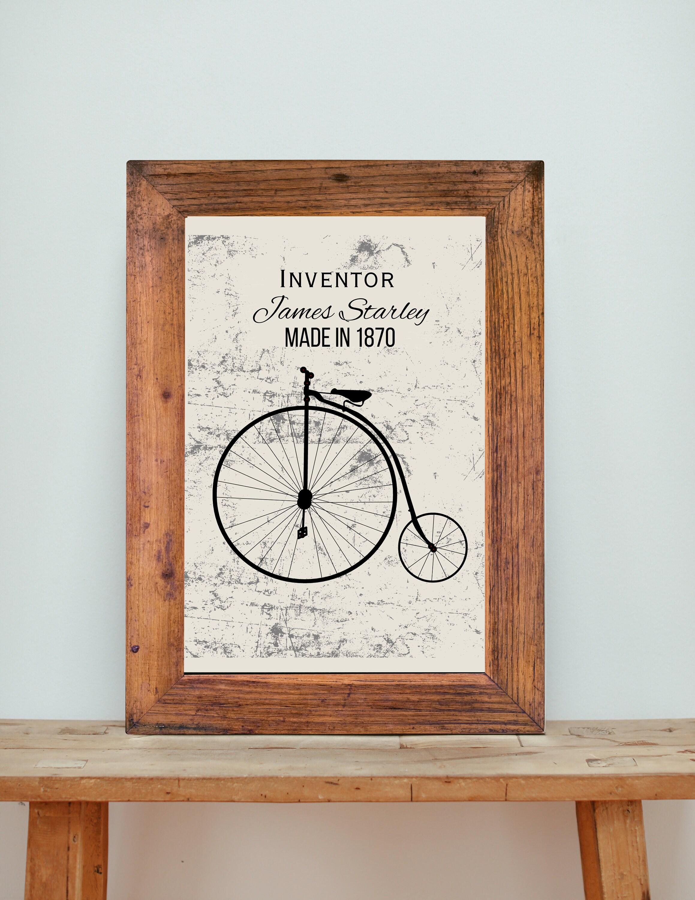 Penny Farthing Digital Wall Art Print, Vintage Velocipede Wall Decor ...