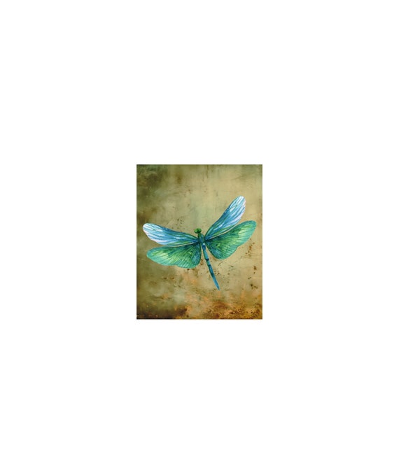 ARTZGX Stampa Su Tela Libellula - Quadro Acquerello 30x45 Cm, Decorazione Parete Per Bagno, Soggiorno O Camera Da Letto, Pronto Da Appendere, Regalo Di Compleanno