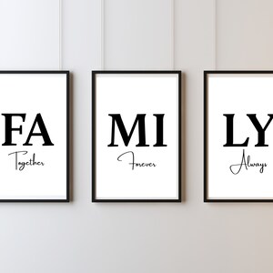 Set of 3, Family Print Download, Home Wall Decor, Family, Digital Print ...