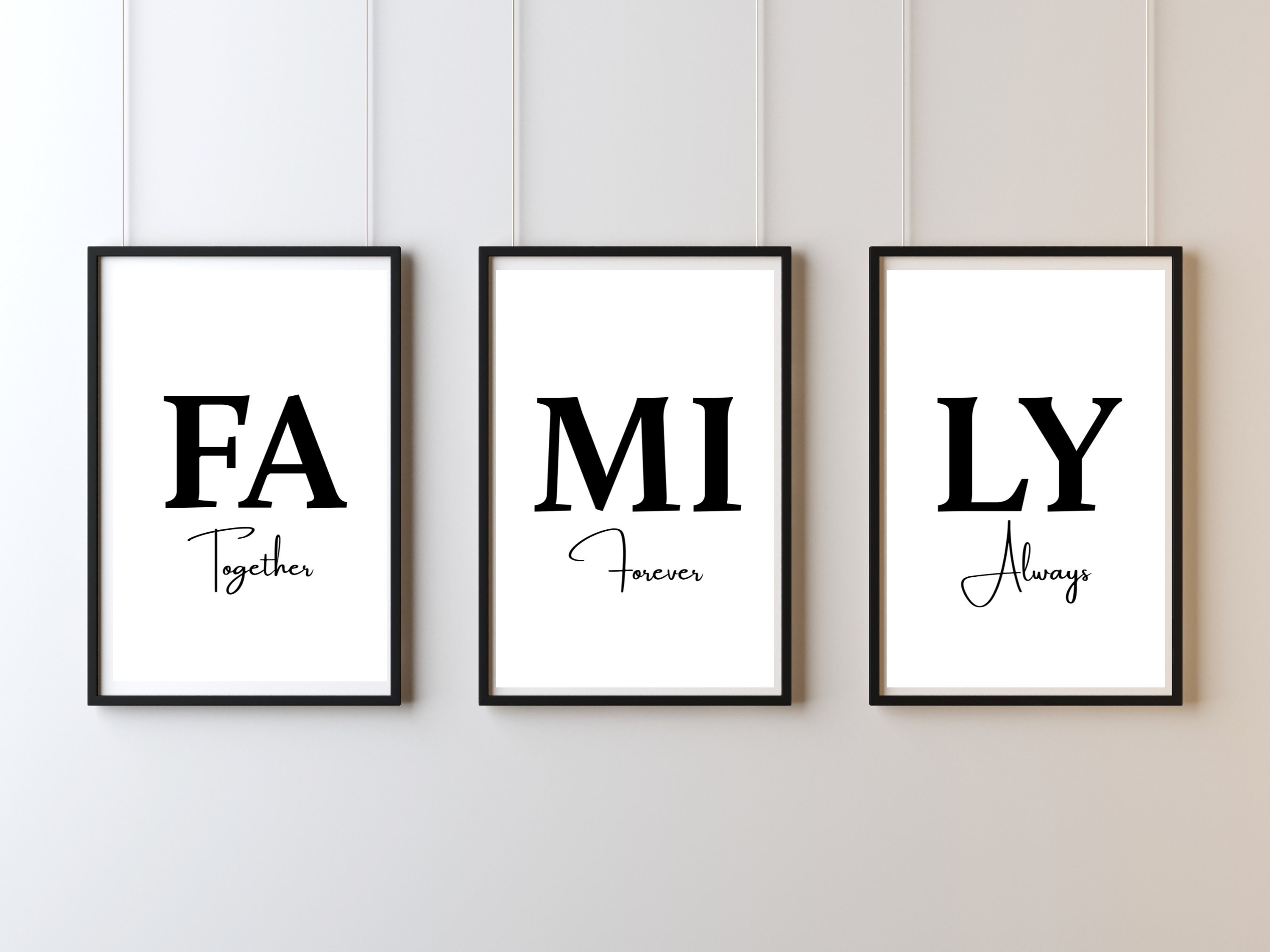 Set of 3, Family Print Download, Home Wall Decor, Family, Digital Print ...