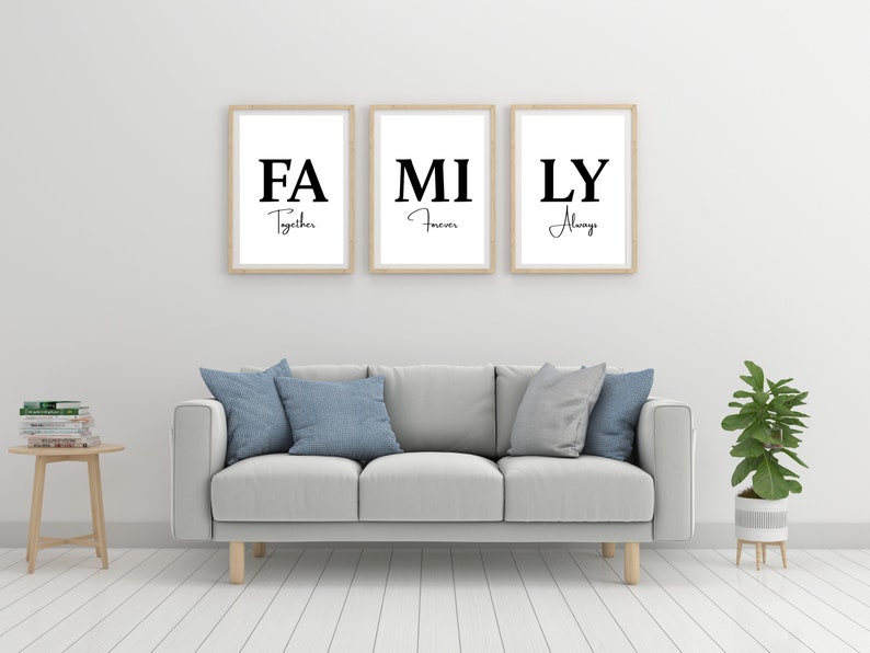 Set of 3, Family Print Download, Home Wall Decor, Family, Digital Print ...