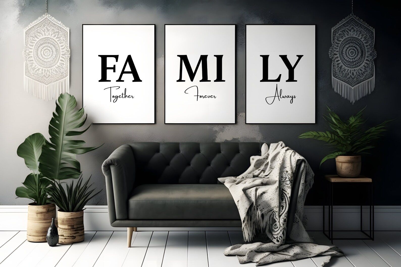 Set of 3, Family Print Download, Home Wall Decor, Family, Digital Print ...
