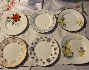 Vintage Royal Albert bone china assorted side, cake plates for high tea, replacements or collectors.  6 to choose from.