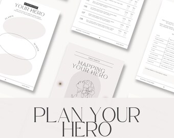 Character Mapping - Plan Your Hero | Instant Download, Printable PDF. Digital Writing Resources, Novel Planner, Character Profile Creator.