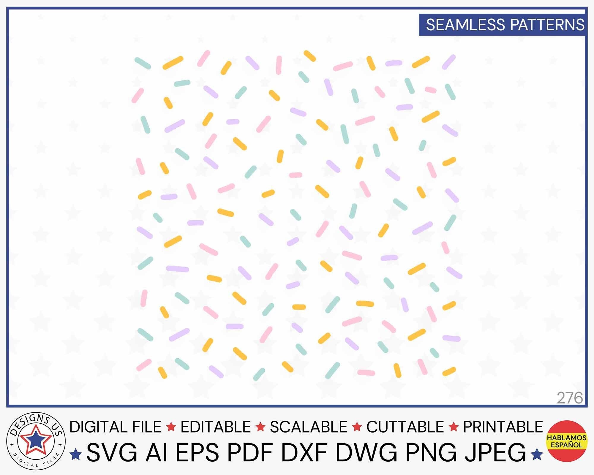 Pink SPRINKLE Seamless Pattern SVG, Confetti Bakery Donuts Cookie Cake