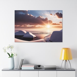 Nature Inspired Canvas Print - Large Wall Art, Sunrise at the Lake
