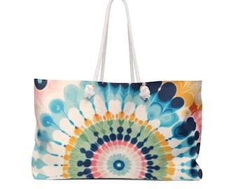 Canvas weekendtas, gigantische shopper, grote schoudertas, kleurrijke vakantietas, Moederdagcadeau