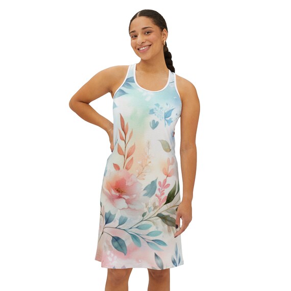 racer back beach dress LTS Tall Women's Cobalt Blue Racer Back Maxi Dress