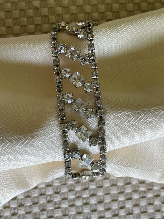 Rhinestone Bracelet Vintage Wedding Evening State… - image 7