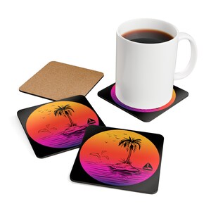 Corkwood Coaster Set, Custom Cork Coasters, Cork Coasters, Coaster Design, Cork Bottom Coasters