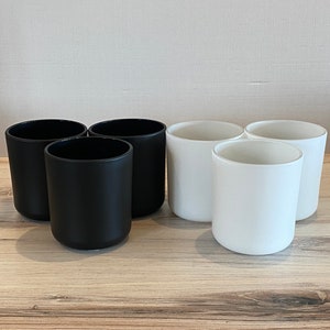 Lot of 6 Painted Glass Candle Vessels - Black Candle Vessels - White Candle Vessels - 14oz Candle Vessels - Thick Glass Candle Vessels