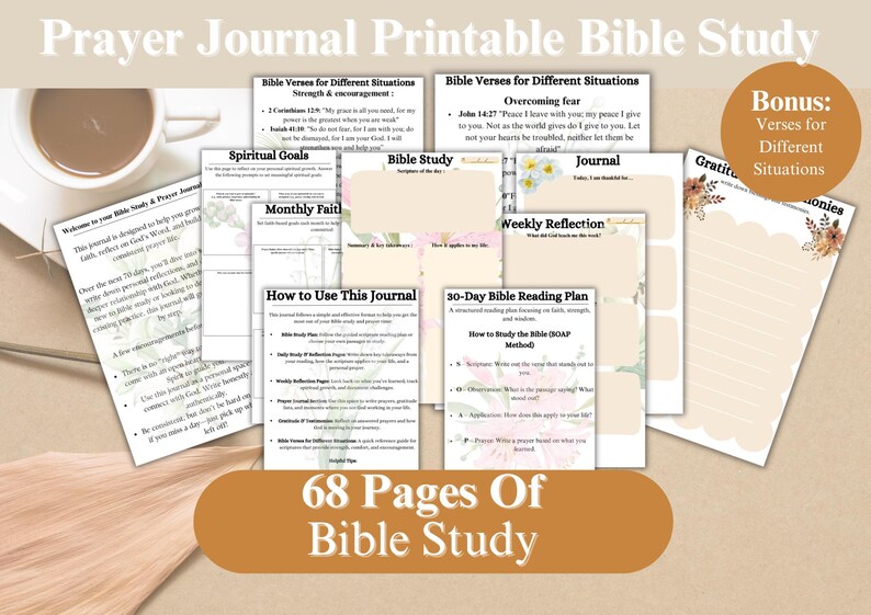 Prayer Journal Printable for Women Bible Study Worksheet SOAP ...