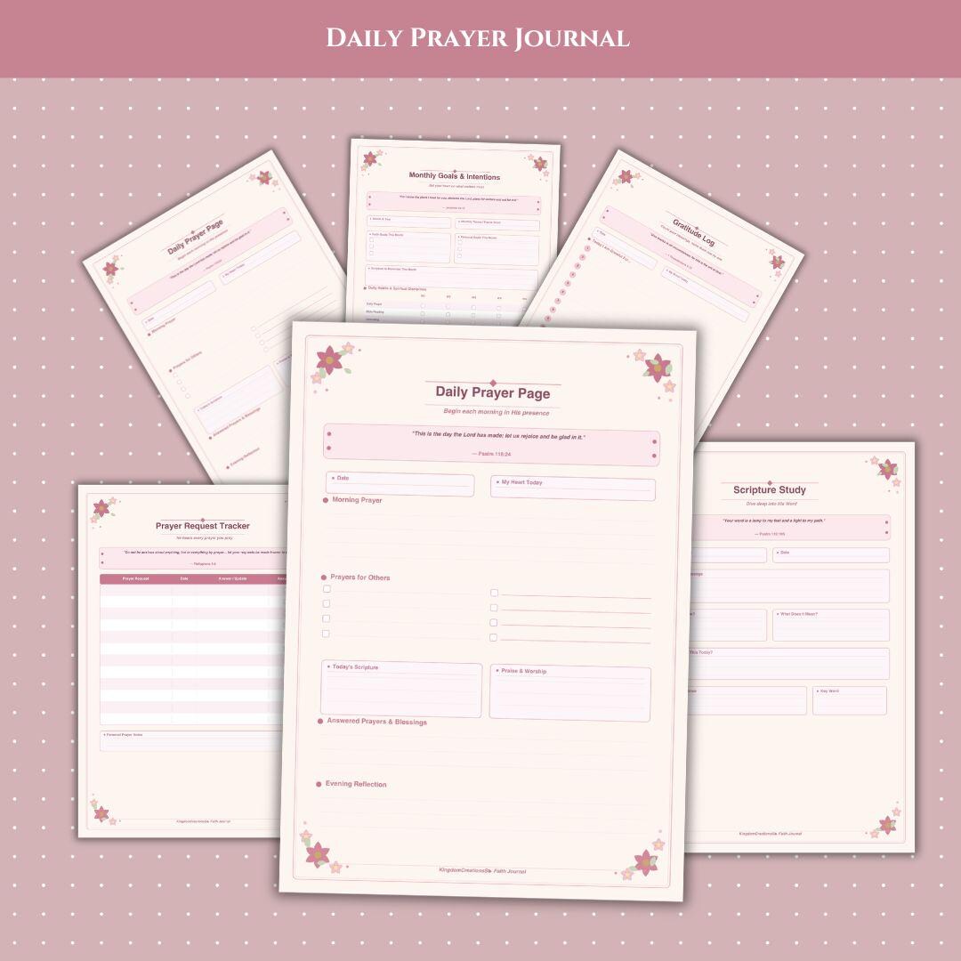 Daily Pray Journal Printable for Women, Daily Prayer Page, Christian ...
