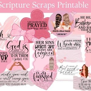Scripture Scraps Printable, Girls Prayer Board Faith Bible Journal Scraps, Prayer Board Kit 2025,  Stickers, Prayer Board Party Kit