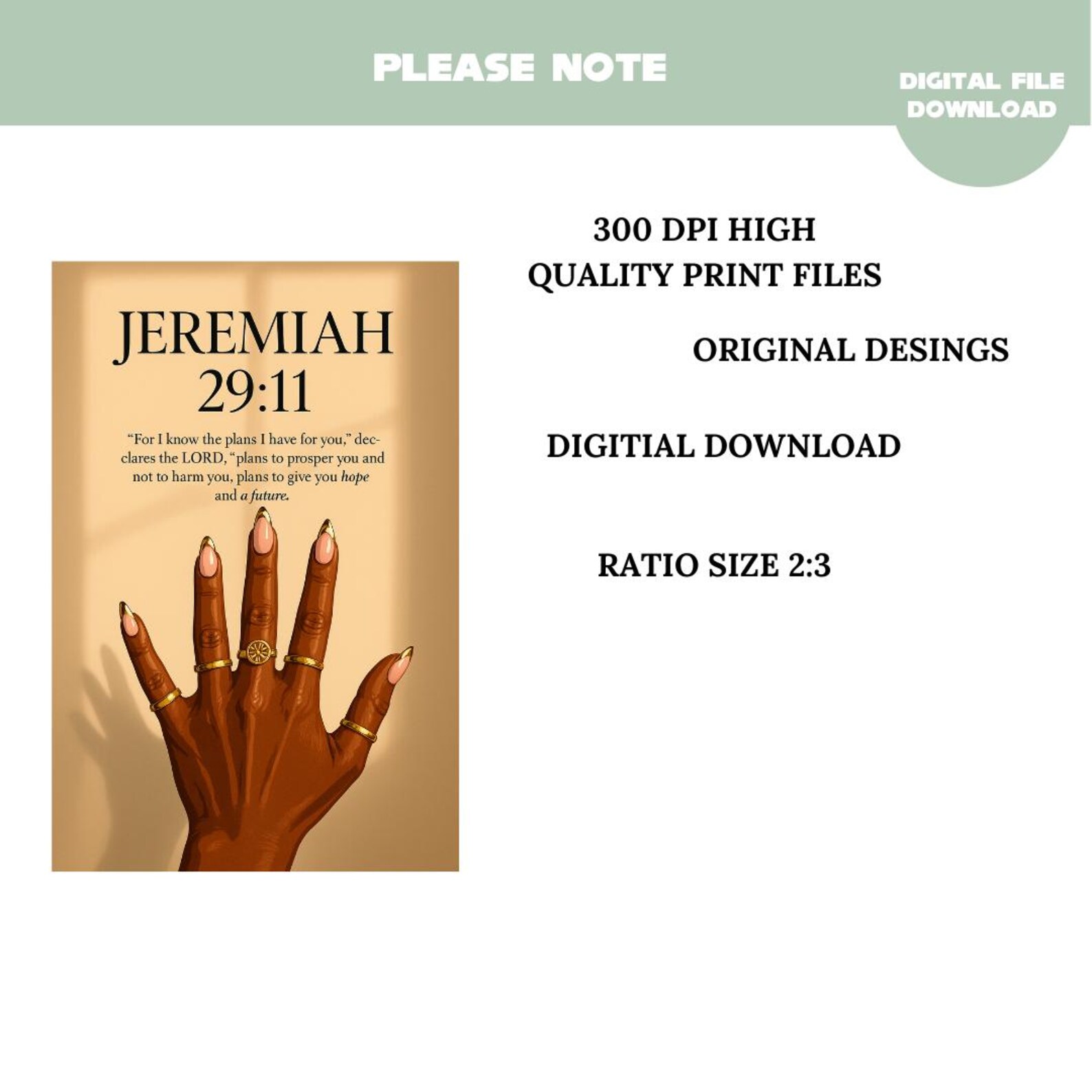 Christian Wall Art Jeremiah 29:11 Black Wall Art Jesus Faith Digital ...