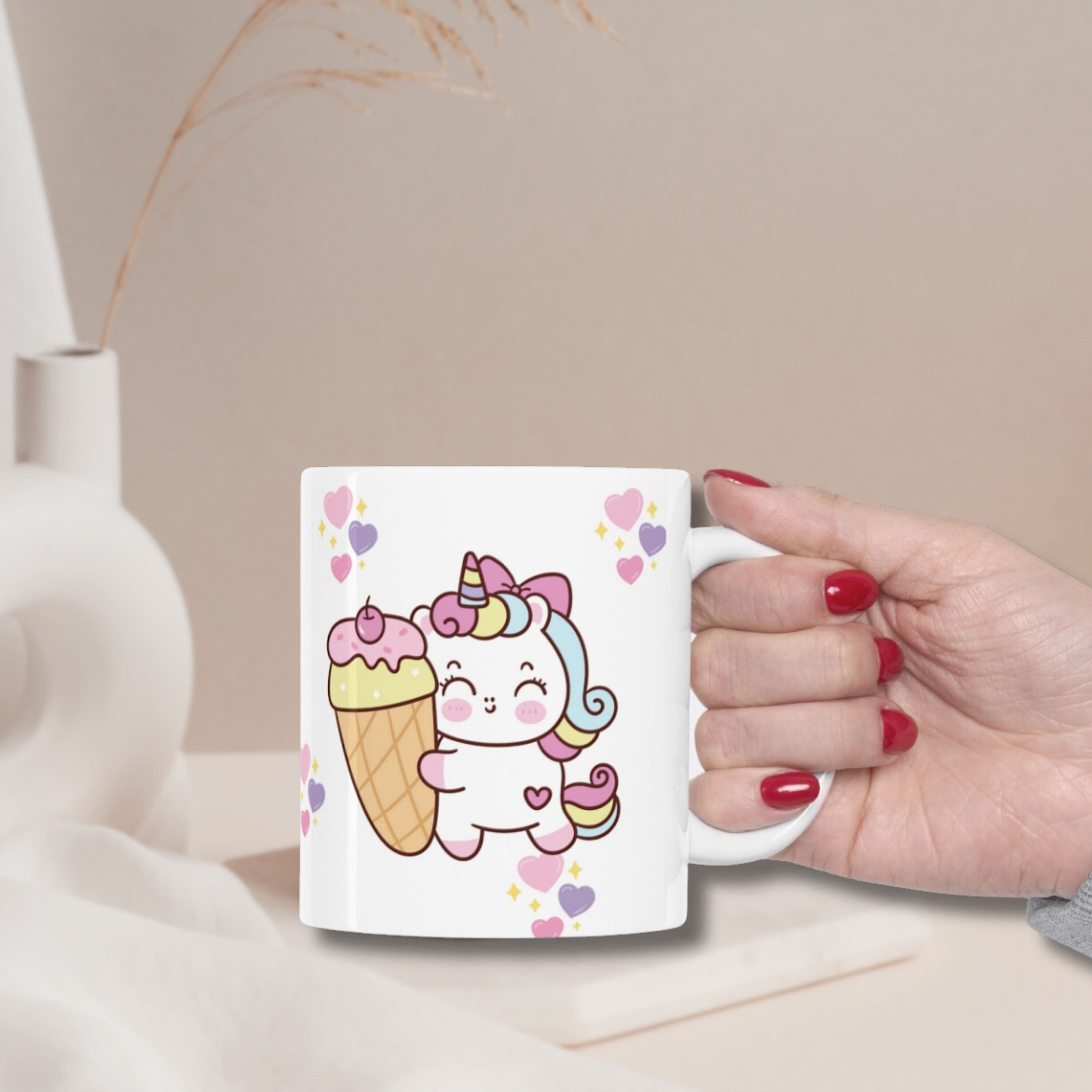 Kawaii Mug, Christmas Mug Sublimation Design, Mug Wrap Template, Girls Mugs,  Kawaii Designs, Cricut Mug Press, Cute Mug, Instant Download 