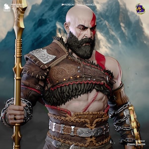 Kratos | God of War : Ragnarok | Hand-Painted High-resolution 3D-printed collectible figure