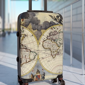 bagages vintage | Valise | Accessoires de voyage | Sac de voyage carte du monde