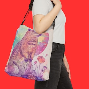 Whimsical Capybara Tote Bag | Adjustable Strap Bag | Capybara Bag
