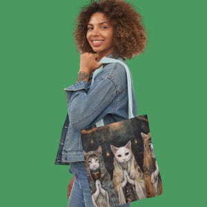 Gothic Cats Halloween Tote Bag | Unique Halloween tote | Perfect for Trick-or-Treating | Cat lover gift