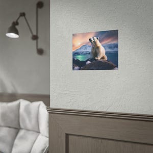 Arctic Majesty Polar Bear Wall Art | Rolled Polar Bear Poster | Winter Wonderland Art | Animal Portraits