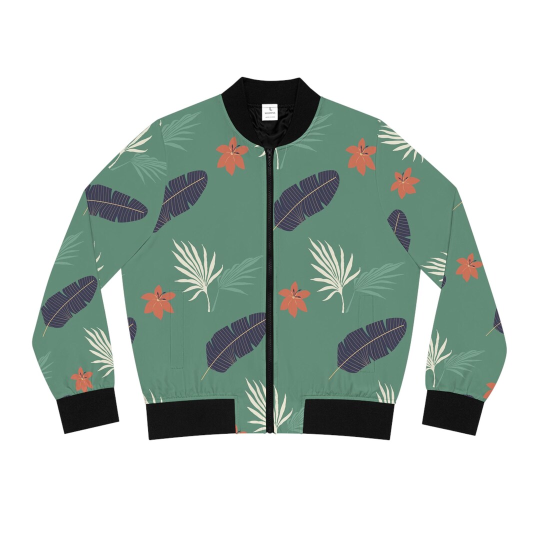 Brown Boho Peacock Dream Catcher Feather Pattern Print Women Casual Bomber Jacket