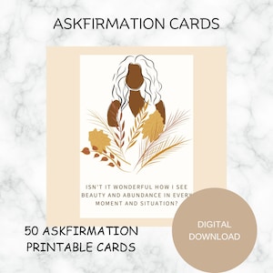 50 Cartes Askfirmation Téléchargement numérique, Askfirmations pour la transformation, Cartes imprimables, Cartes de gratitude, N'est-ce pas merveilleux, Pleine conscience