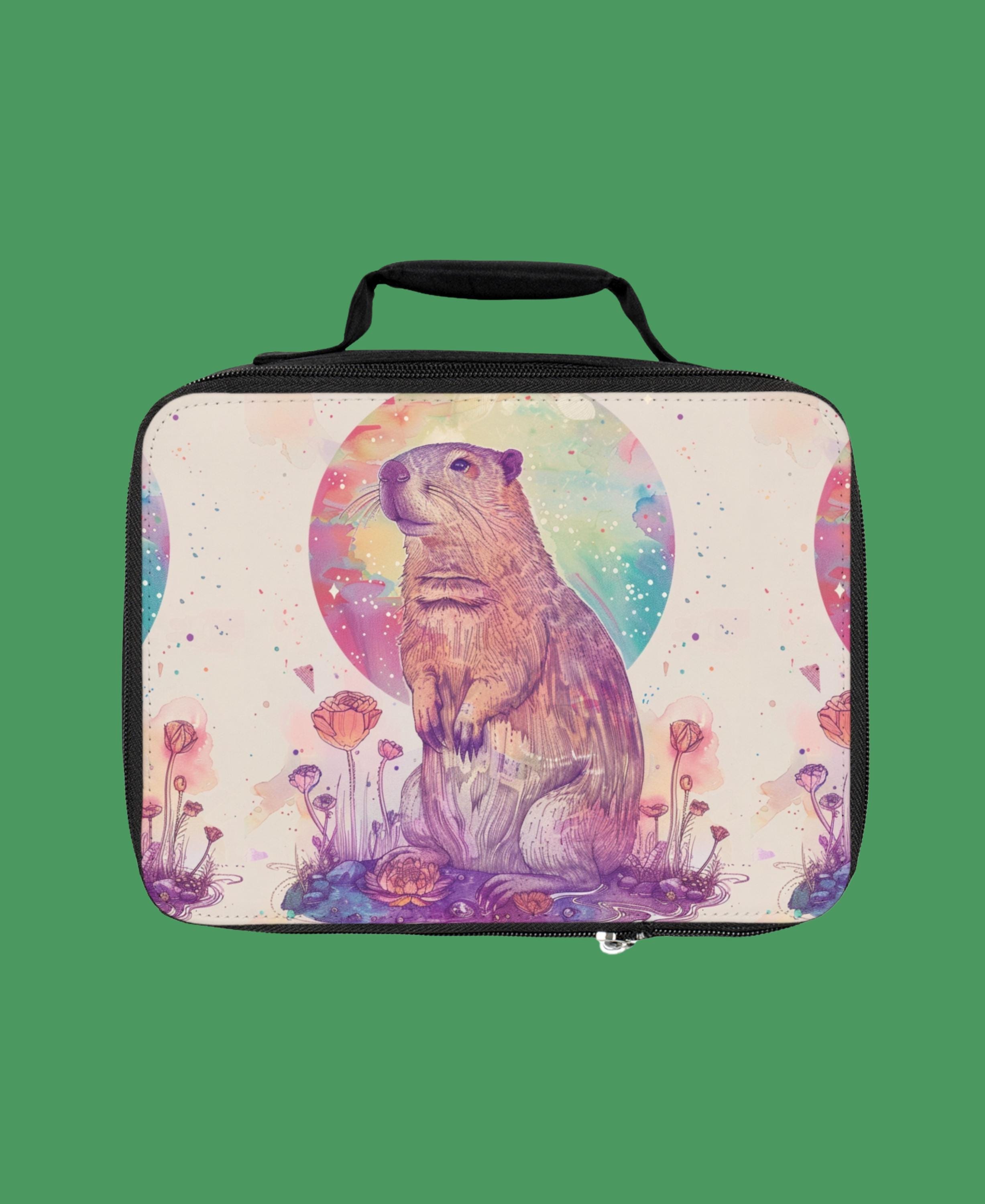 Générique Borsa termica Capybara, a prova di perdite con gancio, per bambini /adulti, borsa per il pranzo portatile (colore rosa