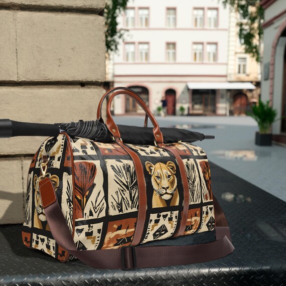 Safari Lioness Travel Bag Waterproof Weekender Duffel African