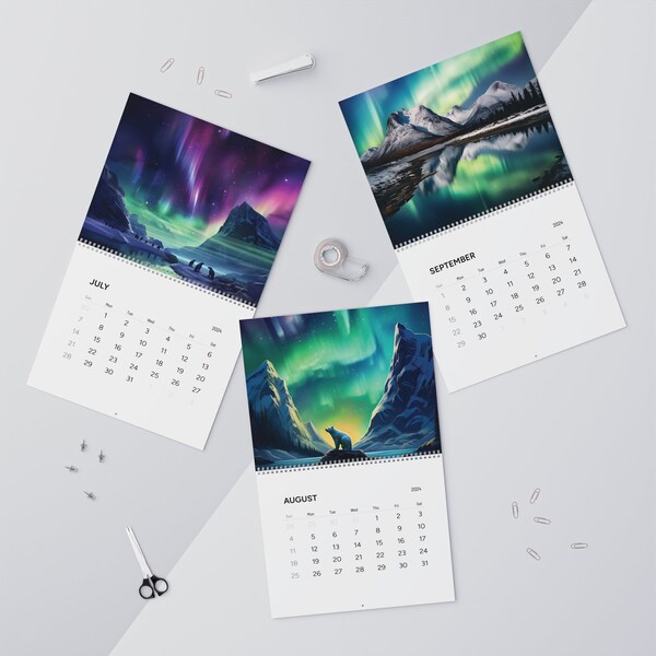 Aurora Borealis Wall Calendar Etsy
