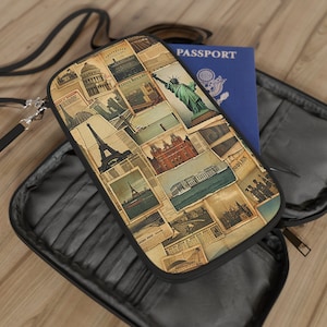 Leichte Passport Brieftasche | Vintage Wanderlust Passport Geldbörse | Reiseutensilien | Reise-Accessoires | Pass Geldbörse