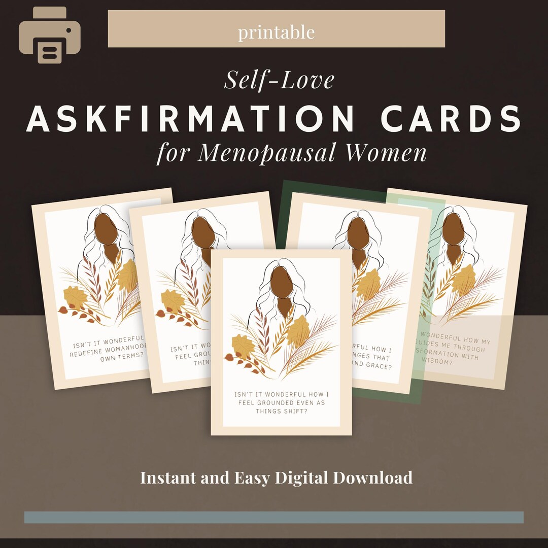 Printable Affirmation Cards for Women in Midlife | 55 Askfirmations for ...