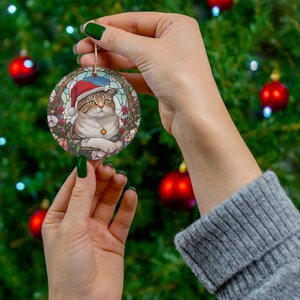 Christmas Cat Ornament, Black Cat Ornament, Holiday Ornament, Animal Christmas Ornament, Home Decor Gift, Unique Gift Ideas, Gift for her
