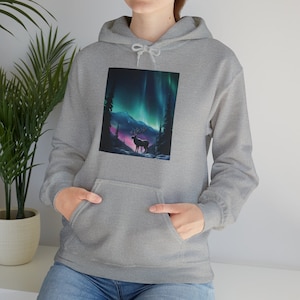 Aurora Borealis Unisex Hooded Sweatshirt, Northern Lights Hoodie, Northern Lights, Dancing lights, Yukon, Alaska, Iceland, Scandinavia