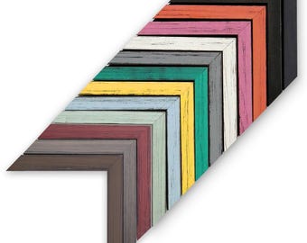 Colorful Rustic Distressed Wood Picture Frame, Vintage Style Wall Decor, Handmade Custom Frame, Ready to Hang, Custom Sizes Available