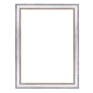 May include: A silver picture frame with a beaded border. The frame is rectangular and has a white mat.
